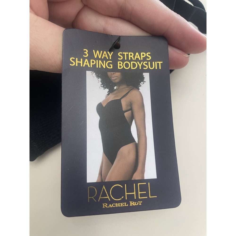 Rachel Roy 3 Way Straps Shaping Bodysuit Built-in Bra Black Size L New - Picture 5 of 6